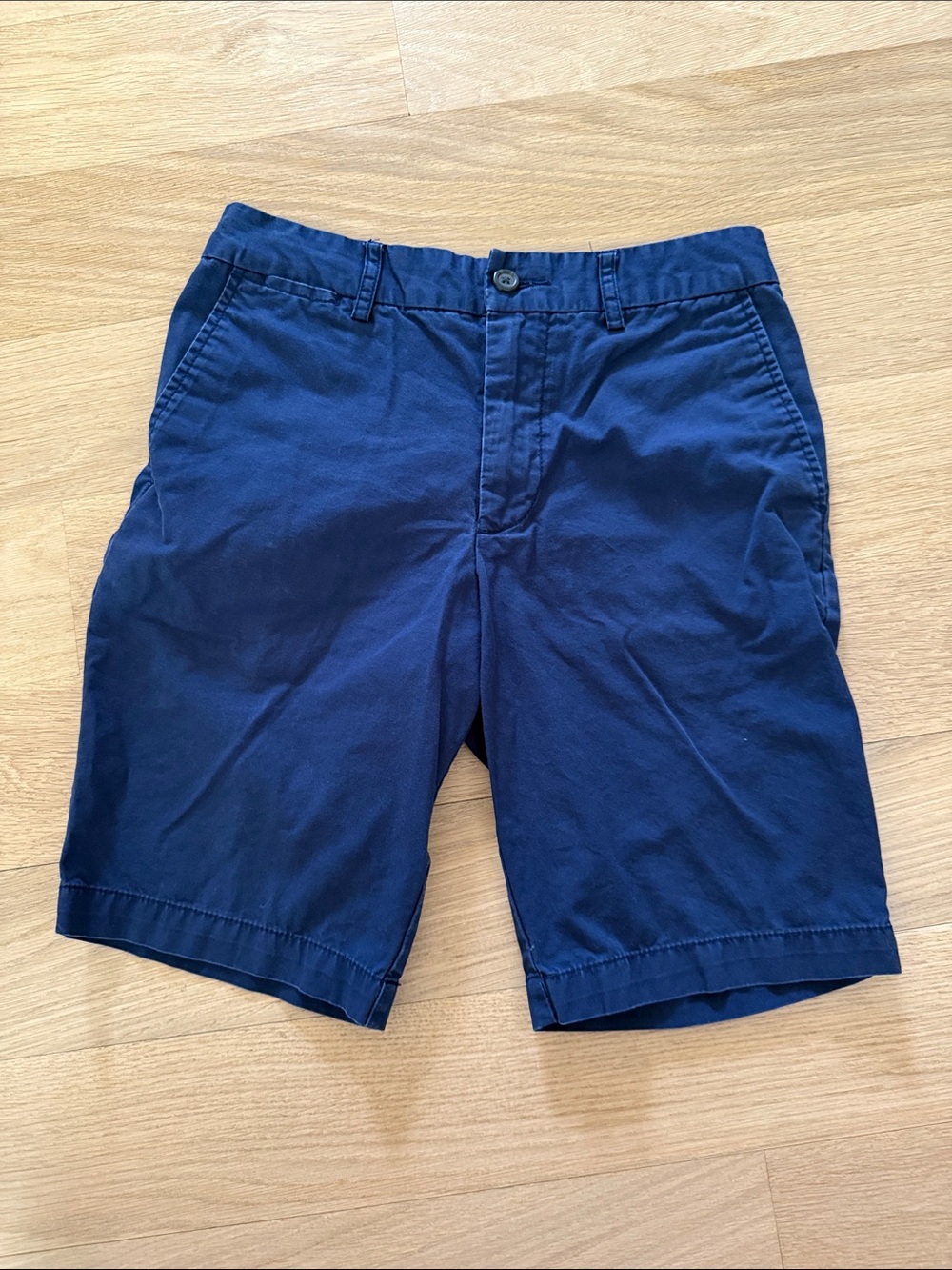 Polo by Ralph Lauren Men's Navy Flat Front Cotton Shorts Sz 12